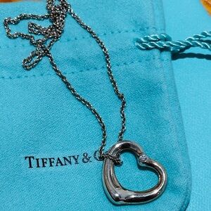 Tiffany & Co open heart necklace with diamond